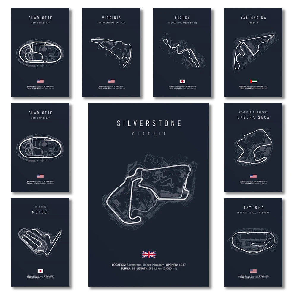 F1 Track Posters